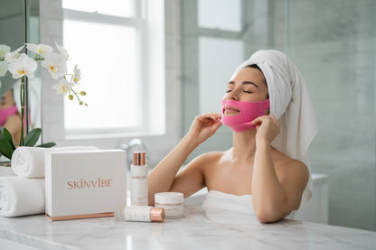 Woman Using SkinVibe V-Lift Mask